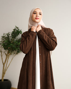 Velvet Corduroy Longline Shirt Brown C510