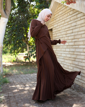 Maxi Pleated Skirt Brown C503