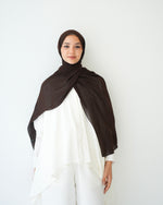 Soft Cotton Chiffon Scarf Dark Brown
