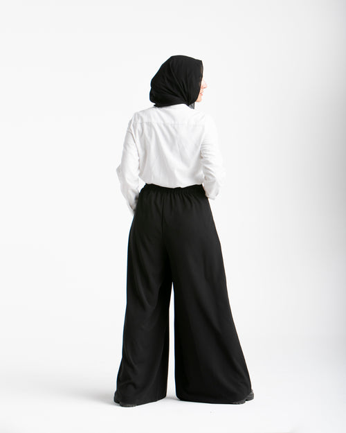 Wide Leg Pants Black C1702