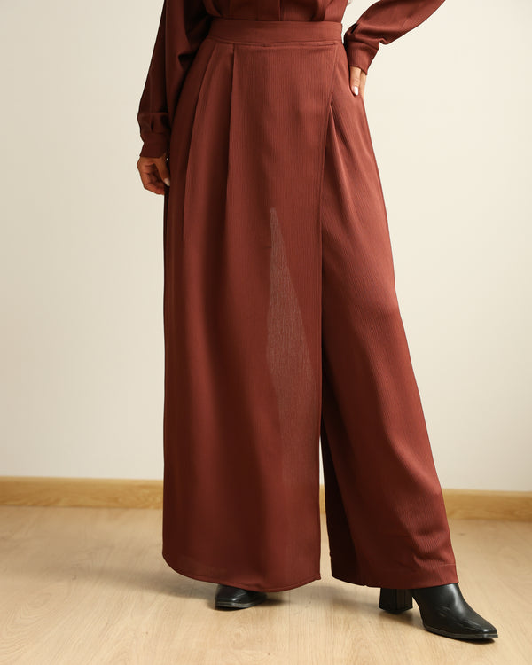 Wrap Skirt Pants Rust C284