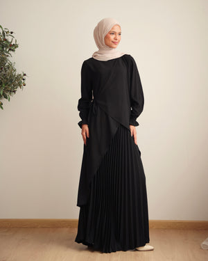 High Low Wrap Shirt Black C286