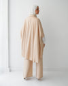 Over Sized Poncho and Pants Set Beige C11063