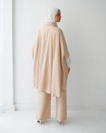 Over Sized Poncho and Pants Set Beige C11063
