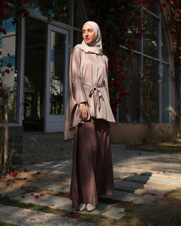 Shimmer Free Size Blouse Beige C2232