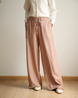 Linen Blend Pants Cafe C11063