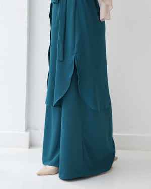Wide Leg Pants Blue Teal C1201