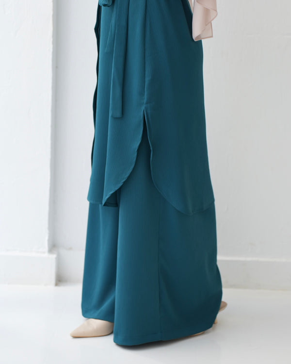 Wide Leg Pants Blue Teal C1201