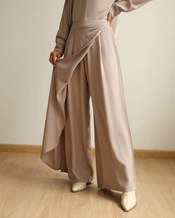 Wrap Skirt Pants Beige C284