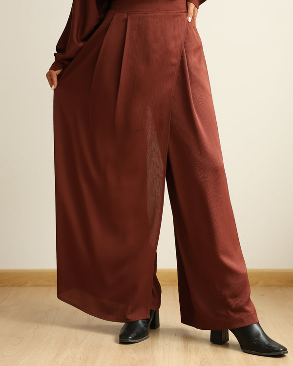 Wrap Skirt Pants Rust C284