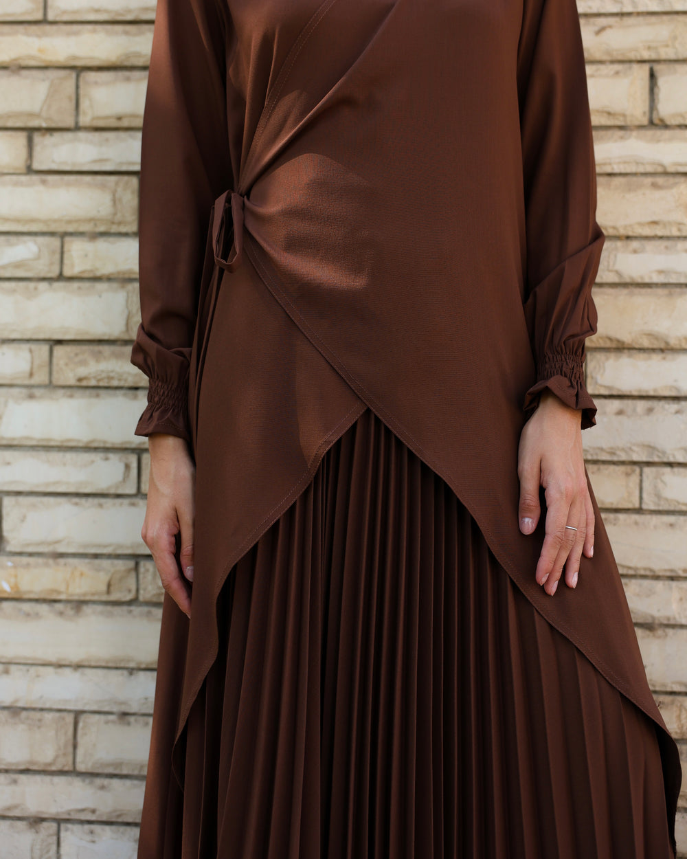 Maxi Pleated Skirt Brown C503