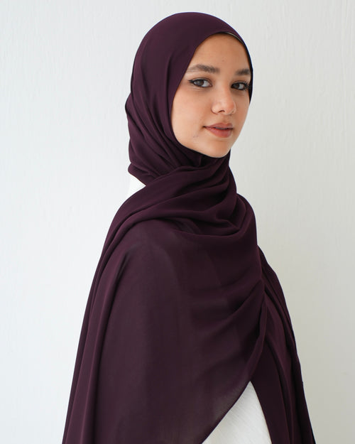 Soft Cotton Chiffon Scarf Burgundy