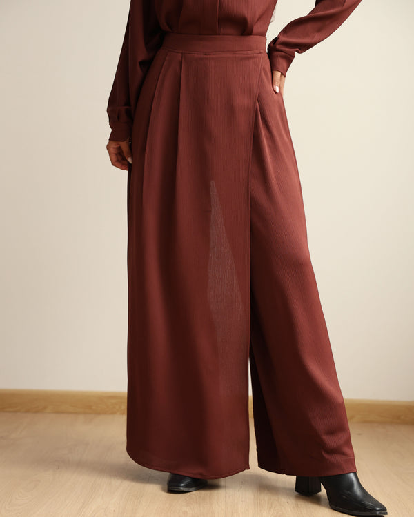 Wrap Skirt Pants Rust C284