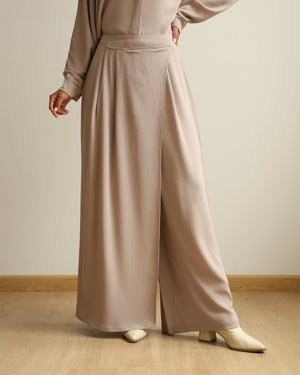 Wrap Skirt Pants Beige C284