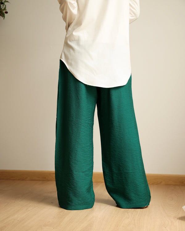 Linen Blend Pants Teal C11063