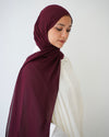 Soft Cotton Chiffon Scarf Maroon