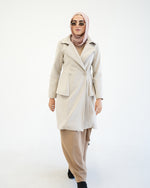 Wool Peplum Coat Beige C1251