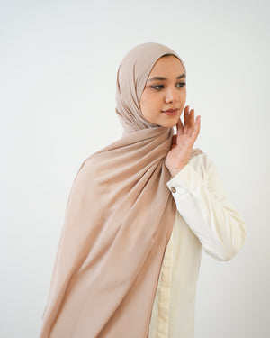 Soft Cotton Chiffon Scarf Beige