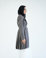 Back Pleated Gabardin Jacket Grey C81