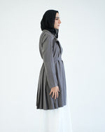 Back Pleated Gabardin Jacket Grey C81