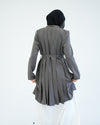 Back Pleated Gabardin Jacket Grey C81