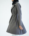 Back Pleated Gabardin Jacket Grey C81