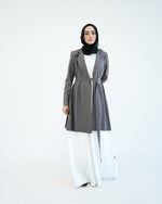 Back Pleated Gabardin Jacket Grey C81