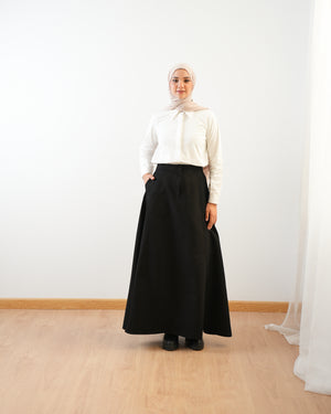 Suede Maxi Skirt Black C2030