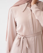 Chemise and Wide Leg Pants Set Beige C2410