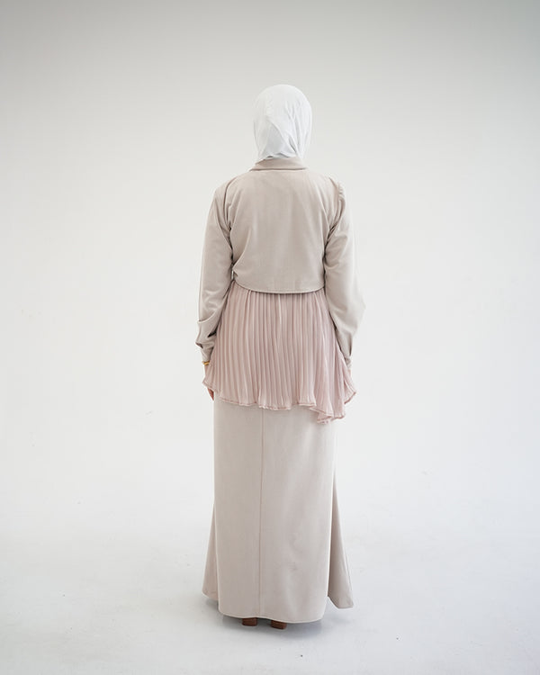 Suede Maxi Skirt Beige C231