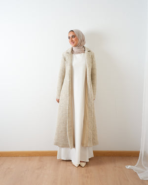 Wool Blend Heavy Coat Cream C1672