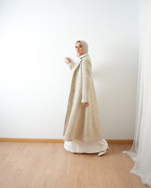 Wool Blend Heavy Coat Cream C1672