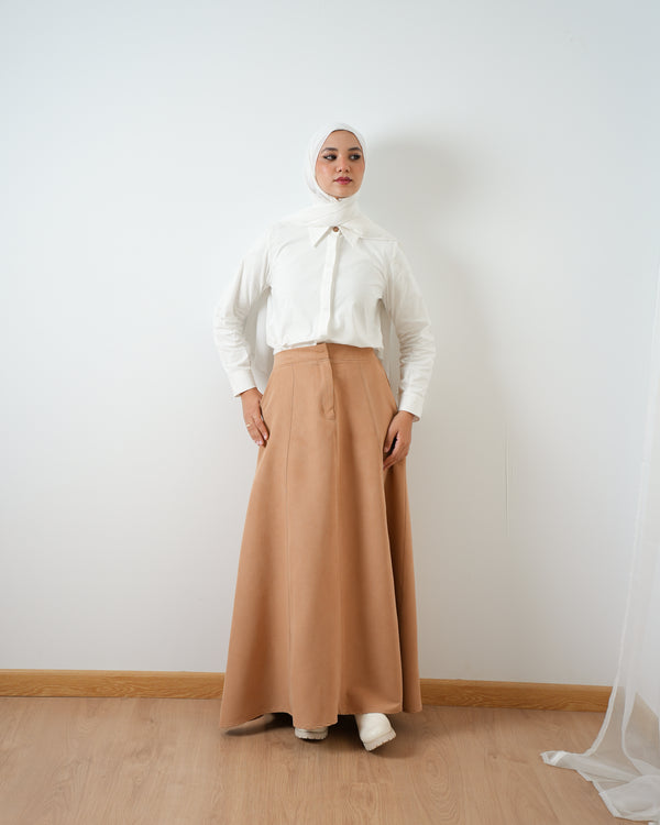 Suede Maxi Skirt Cafe C2030