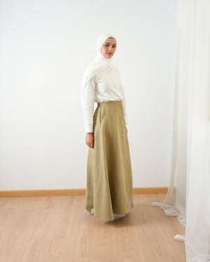 Suede Maxi Skirt Pistachio C2030
