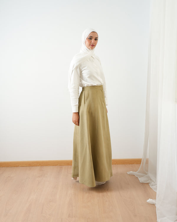 Suede Maxi Skirt Pistachio C2030