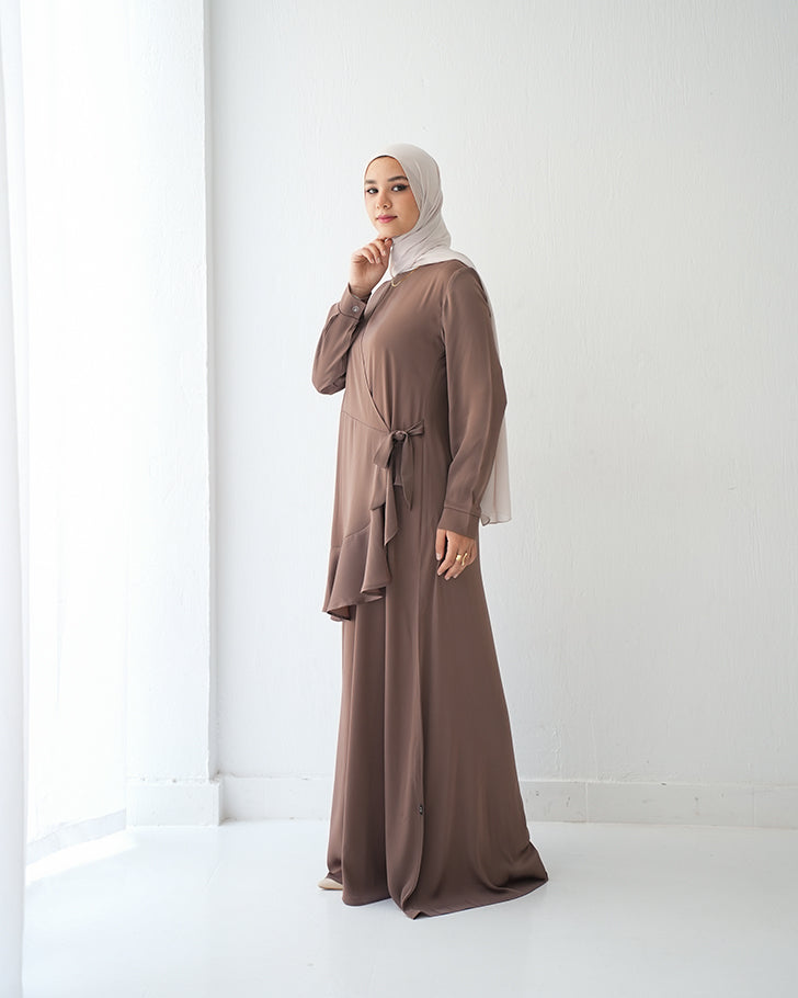 Silk Wrap Dress Cafe C102