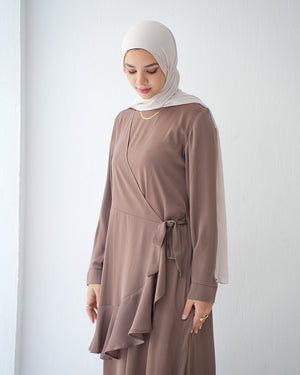 Silk Wrap Dress Cafe C102