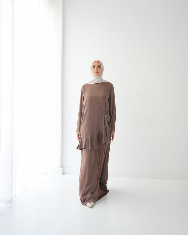 Silk Wrap Dress Cafe C102