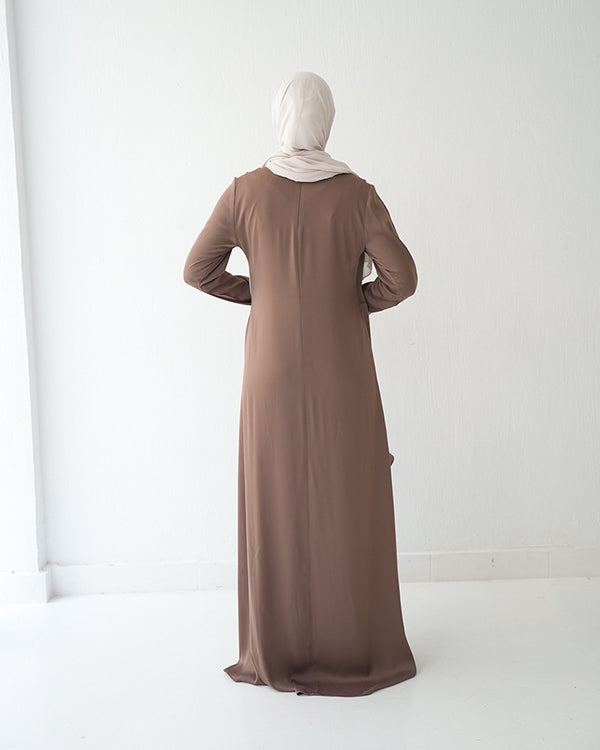 Silk Wrap Dress Cafe C102