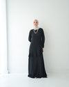 Silk Wrap Dress Black C102