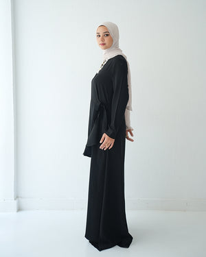 Silk Wrap Dress Black C102
