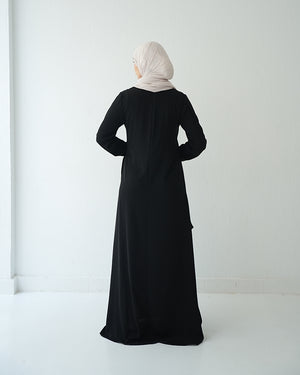 Silk Wrap Dress Black C102