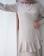 Silk Wrap Dress Beige C102