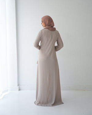 Silk Wrap Dress Beige C102