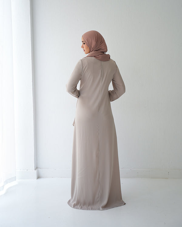 Silk Wrap Dress Beige C102