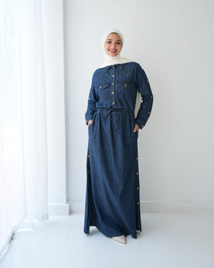 Maxi Denim Dress Navy C800