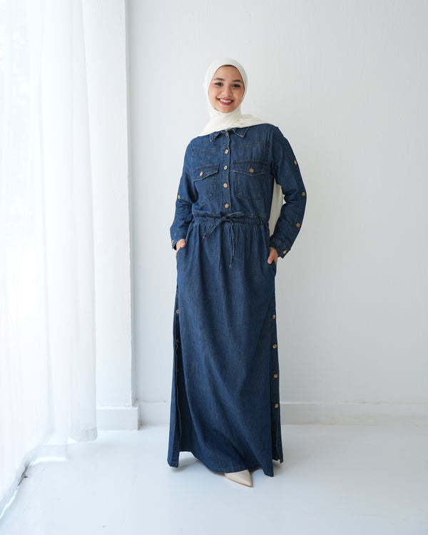 Maxi Denim Dress Navy C800