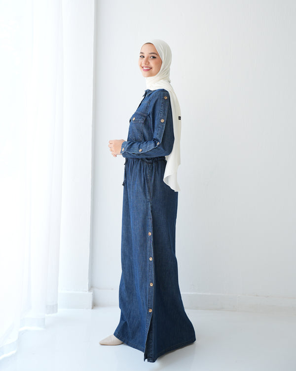 Maxi Denim Dress Navy C800