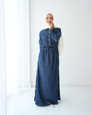 Maxi Denim Dress Navy C800