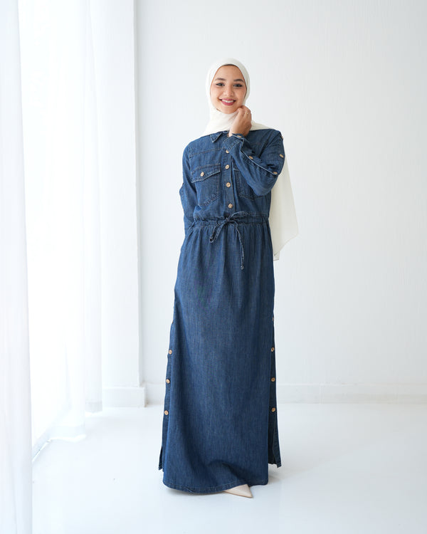 Maxi Denim Dress Navy C800